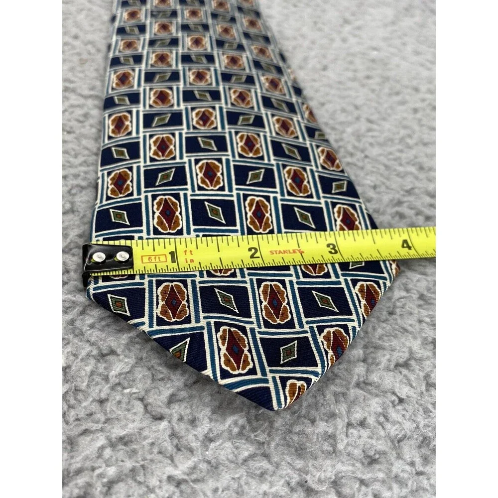 Brooks Brothers 100% Silk Tie Mens Geometric Classic Made in USA Corpcore Preppy